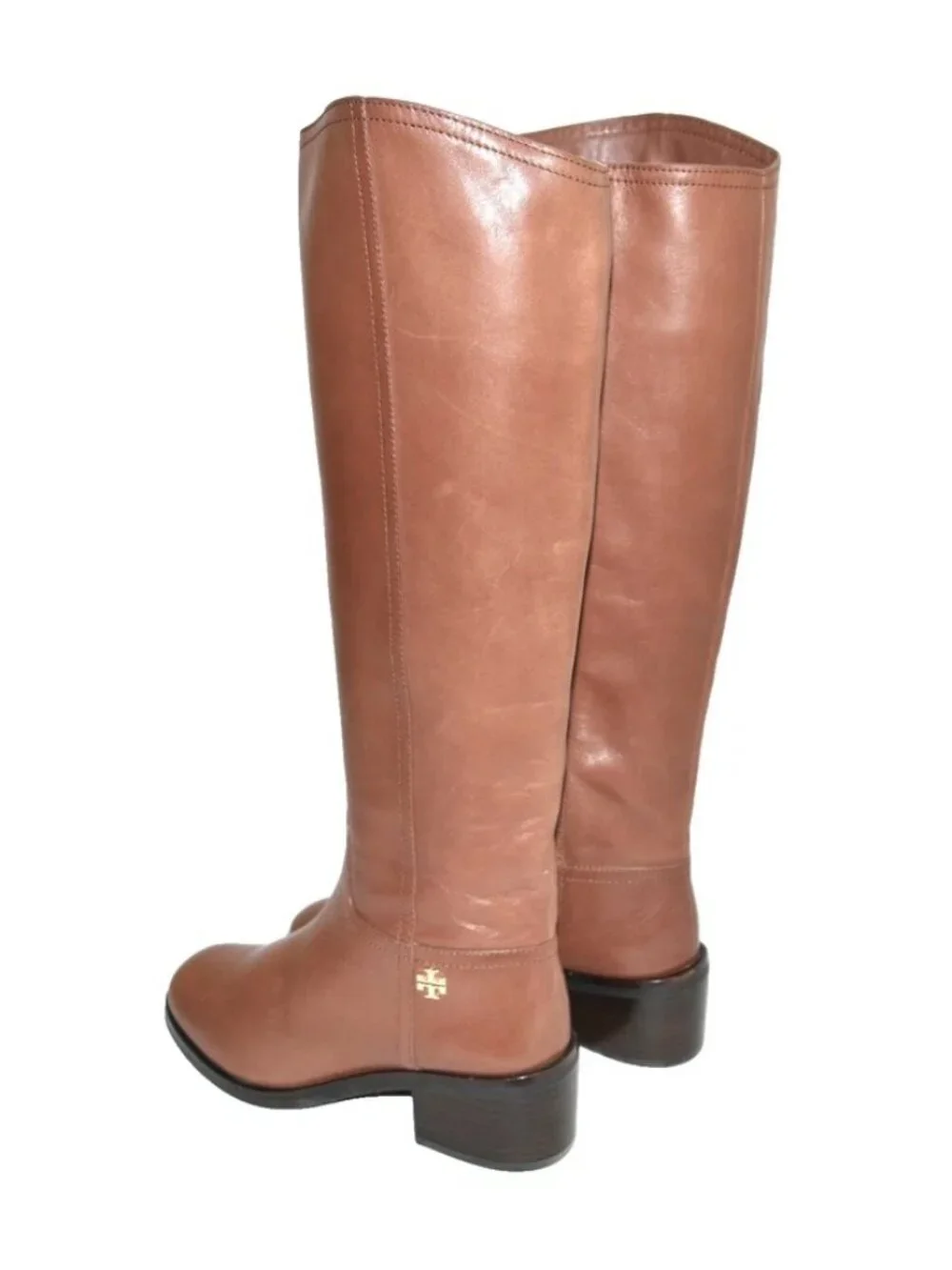 New! Tory Burch Fulton Knee High Boot Dark Sepia Brown Leather Size 7 DD19